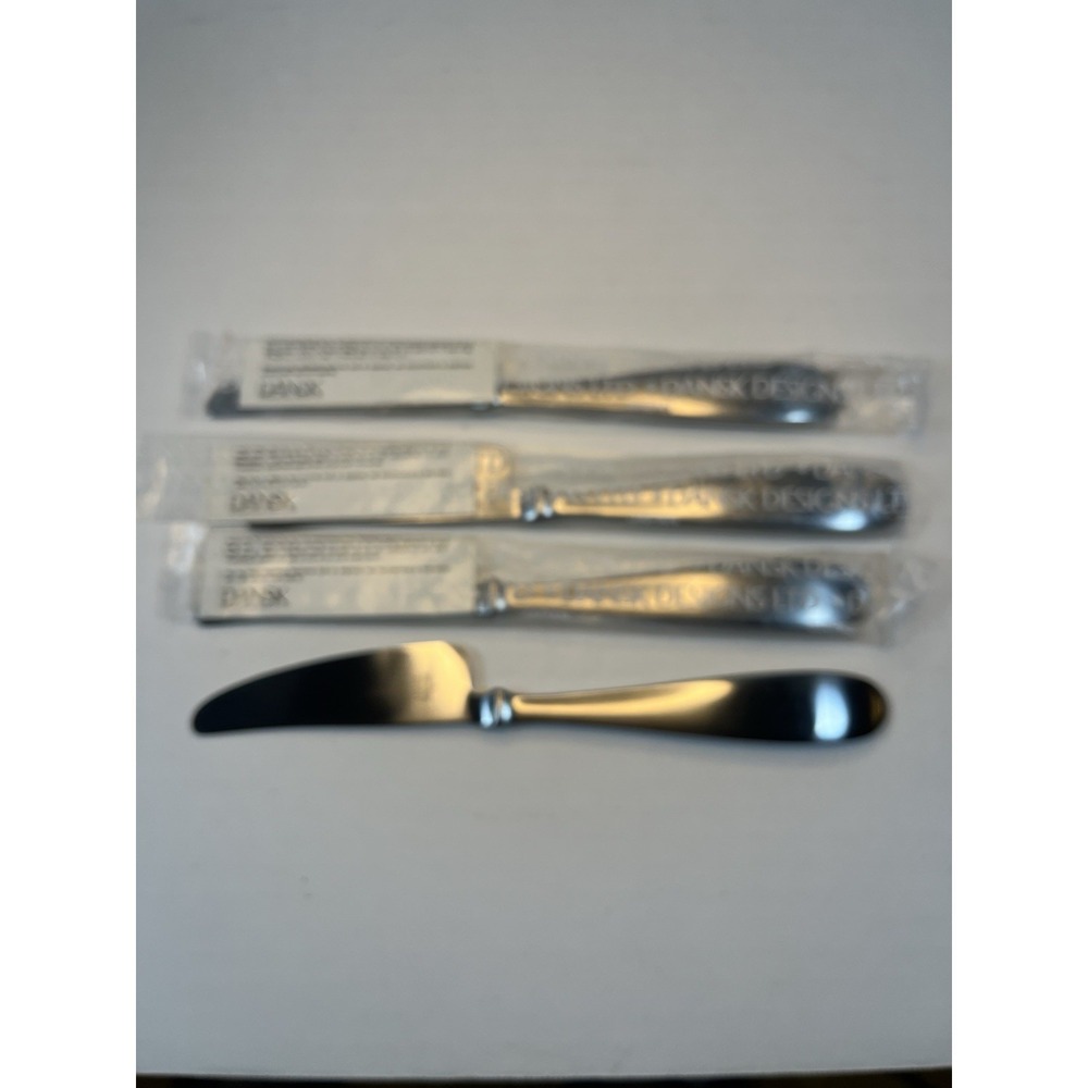 Dansk Classique Stainless Steel Butter Spreader Flat Handle Torun Japan 4 Ct New